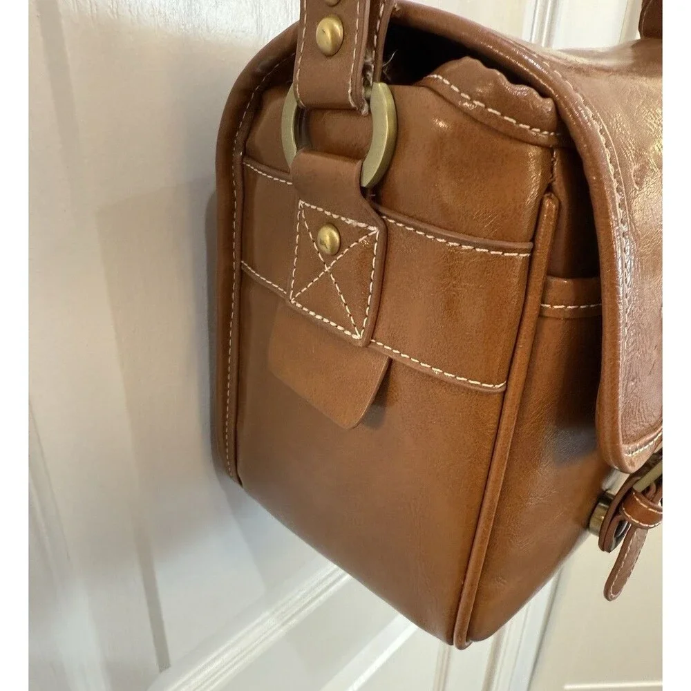 PU Leather Waterproof Vintage DSLR Camera Shoulder Bag Messenger Bag Partition